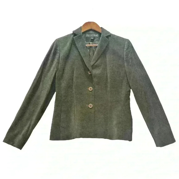 Kasper & Co ASL Vintage Green Viscose Blazer Jacket And Skirt Set Women’s Size 8 - Picture 2 of 16